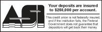 ASI you deposits are insured to $250,000 per account.
